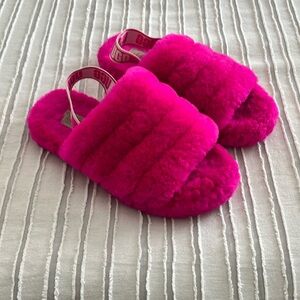 SOLD Like new fur ugg slippers